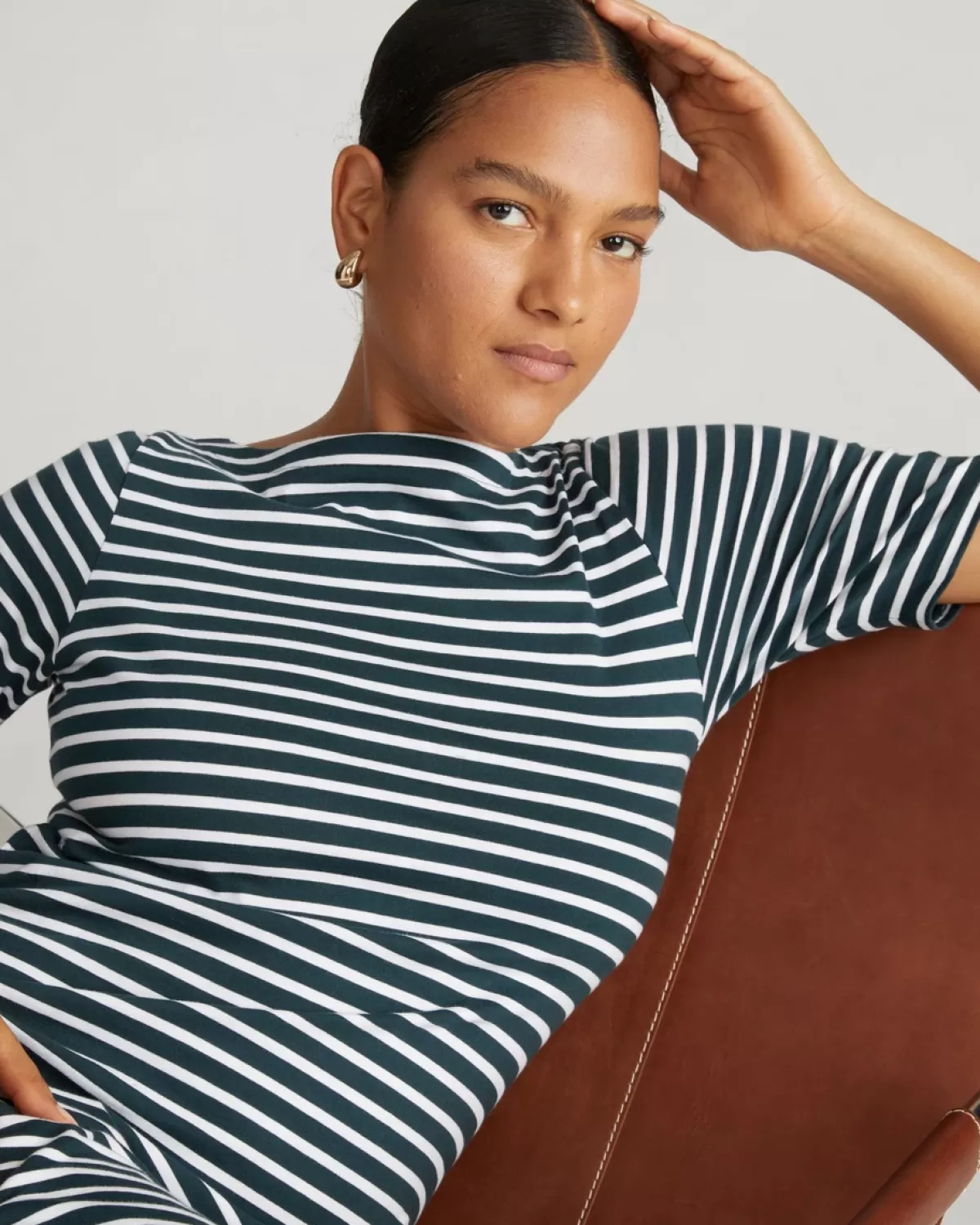 Belle Breton Stripe Jersey Dress>Universal Standard Shop