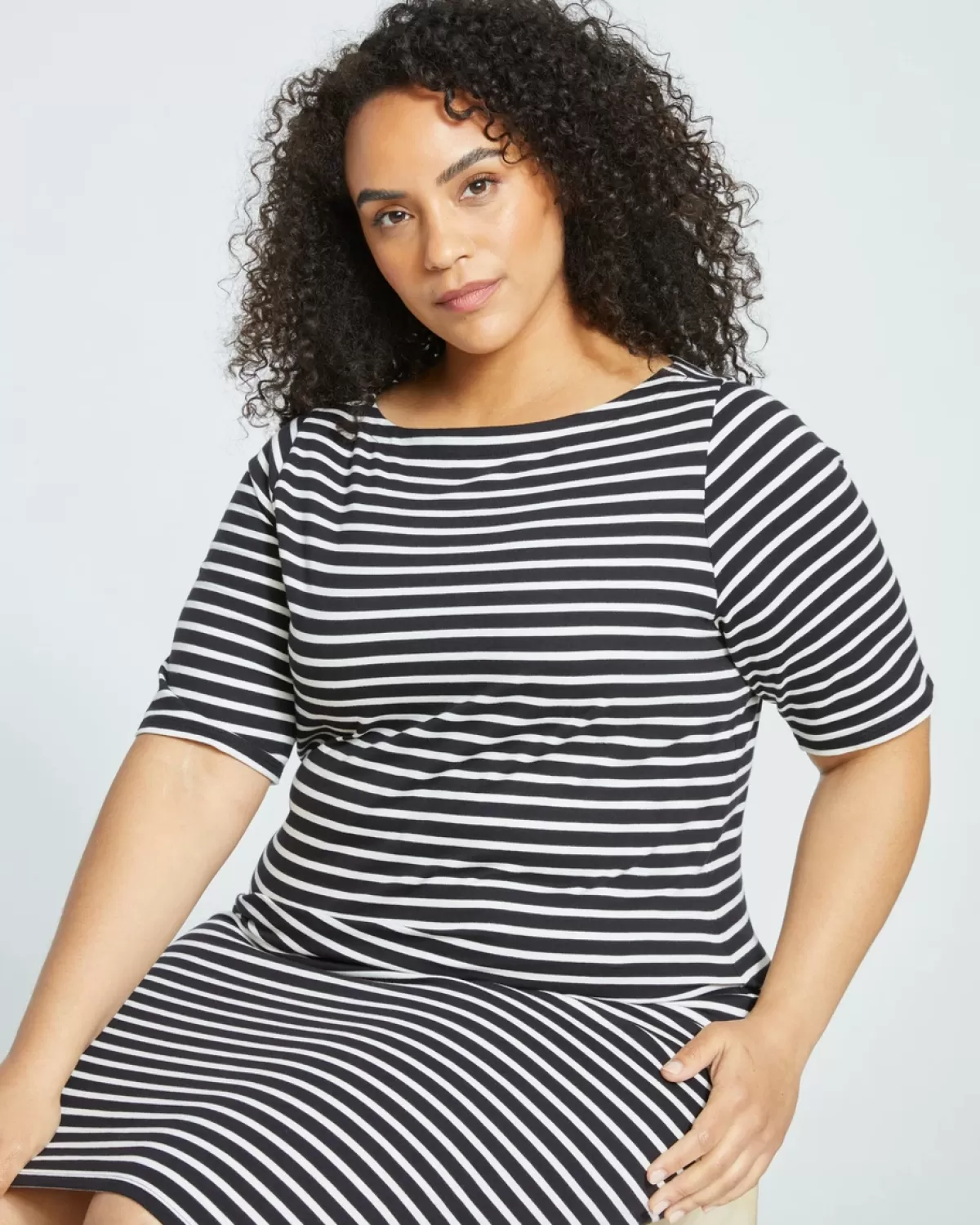 Belle Breton Stripe Jersey Dress>Universal Standard Store