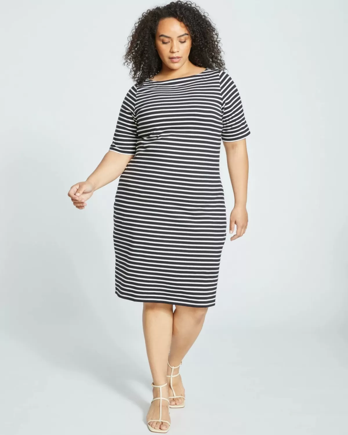 Belle Breton Stripe Jersey Dress>Universal Standard Store