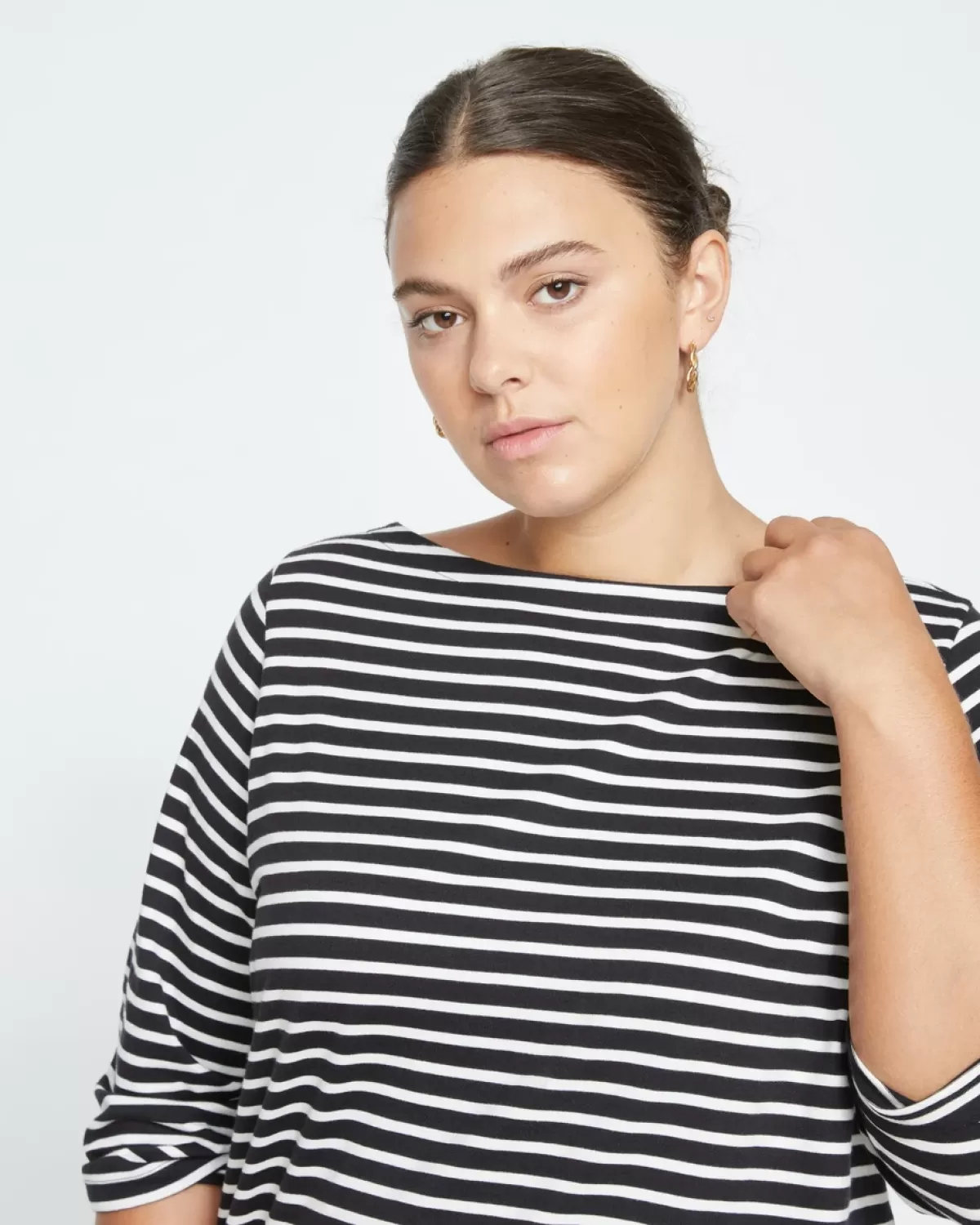 Belle Breton Stripe Jersey Tee>Universal Standard Fashion