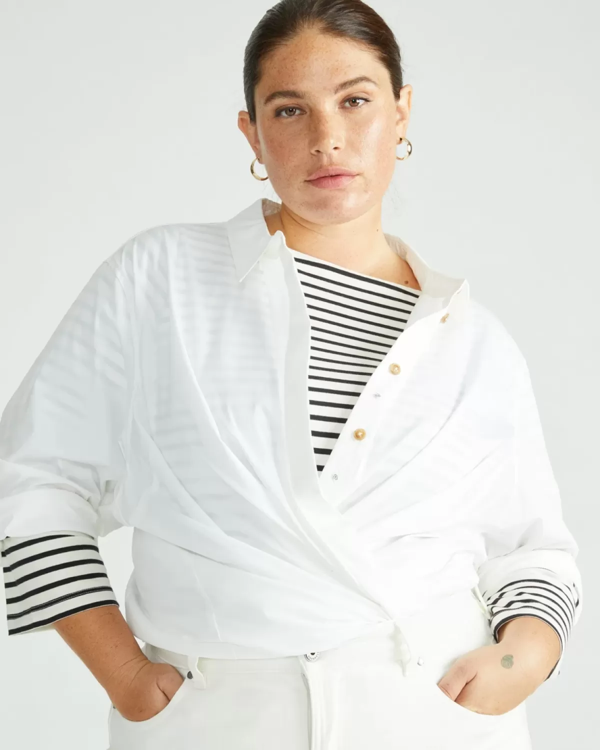 Belle Breton Stripe Jersey Tee>Universal Standard Flash Sale