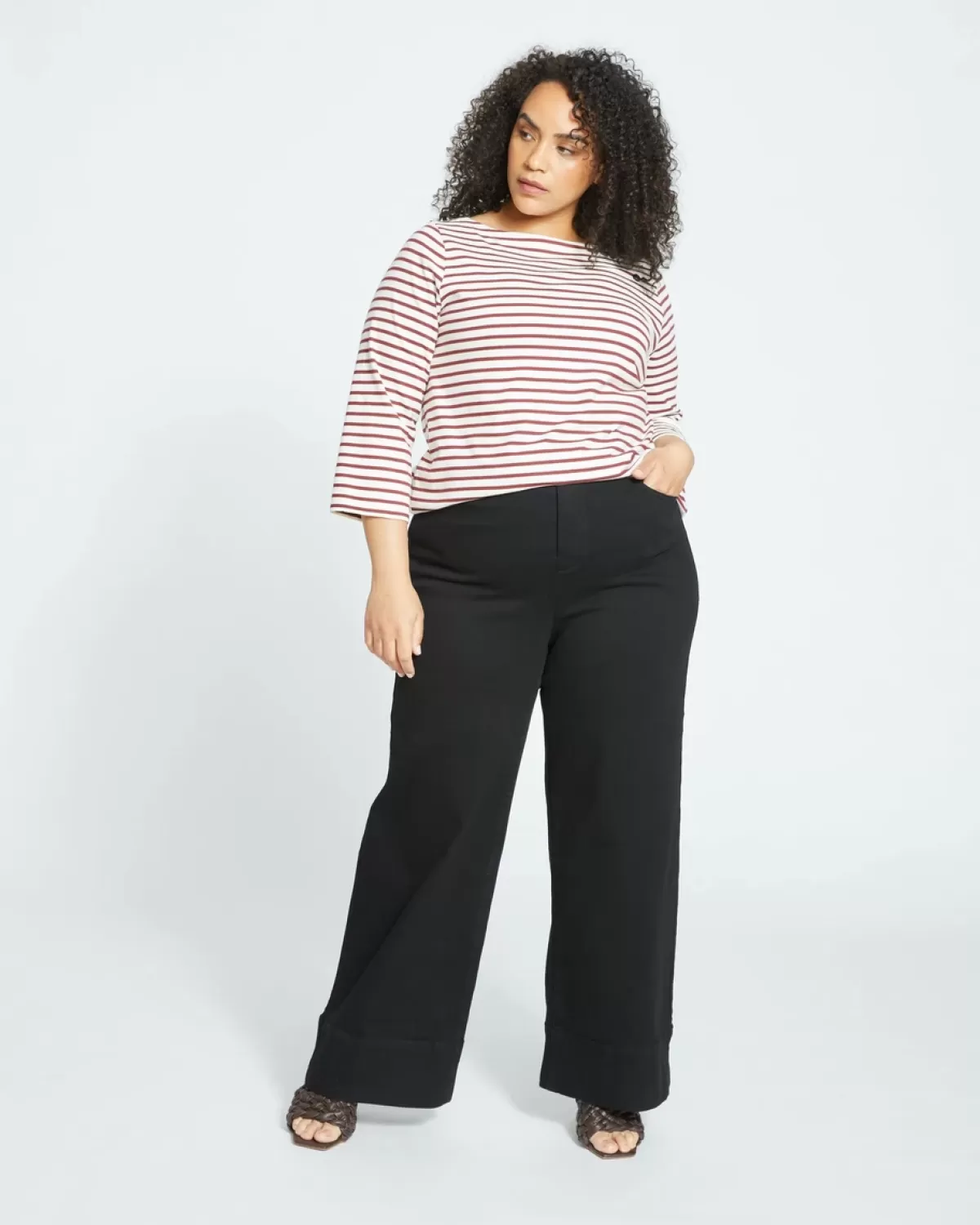 Belle Breton Stripe Jersey Tee>Universal Standard Hot