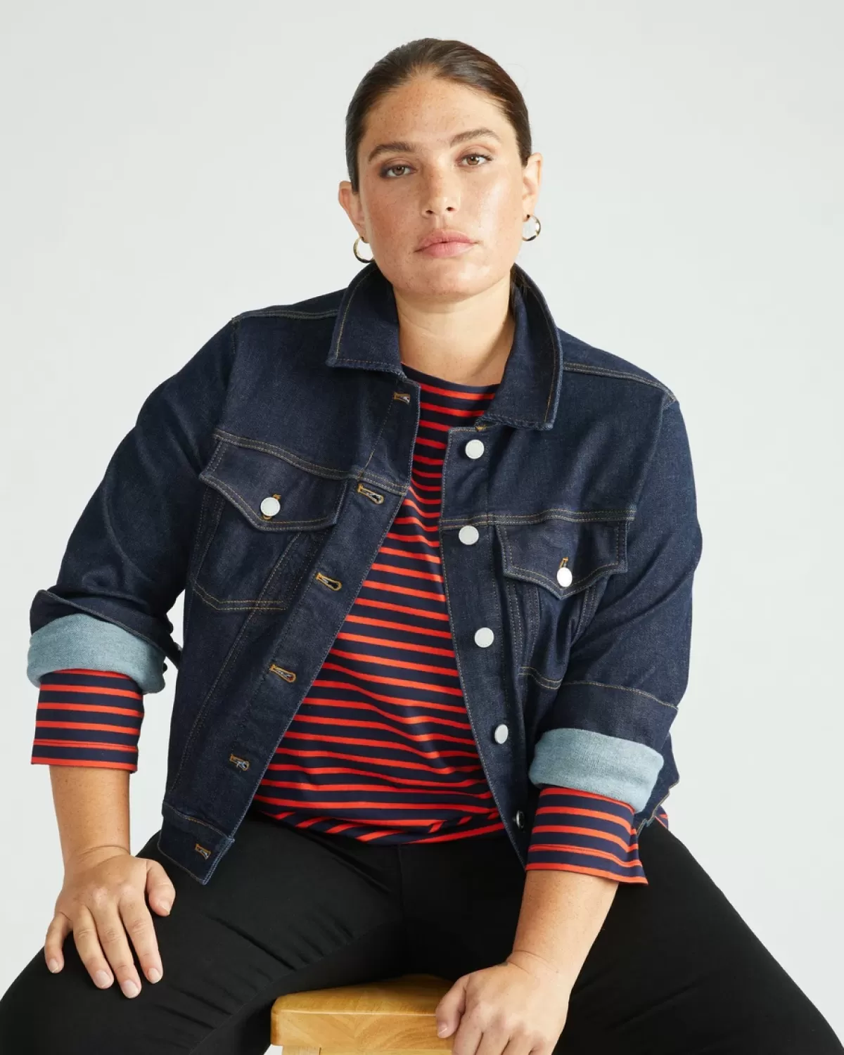 Belle Breton Stripe Jersey Tee>Universal Standard Online