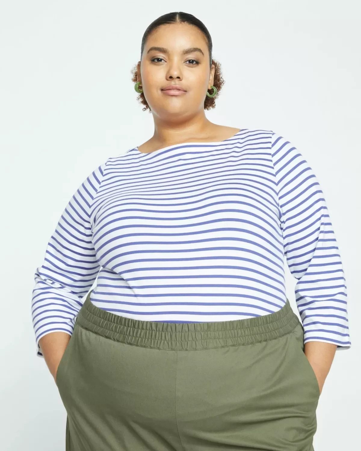 Belle Breton Stripe Jersey Tee>Universal Standard Flash Sale