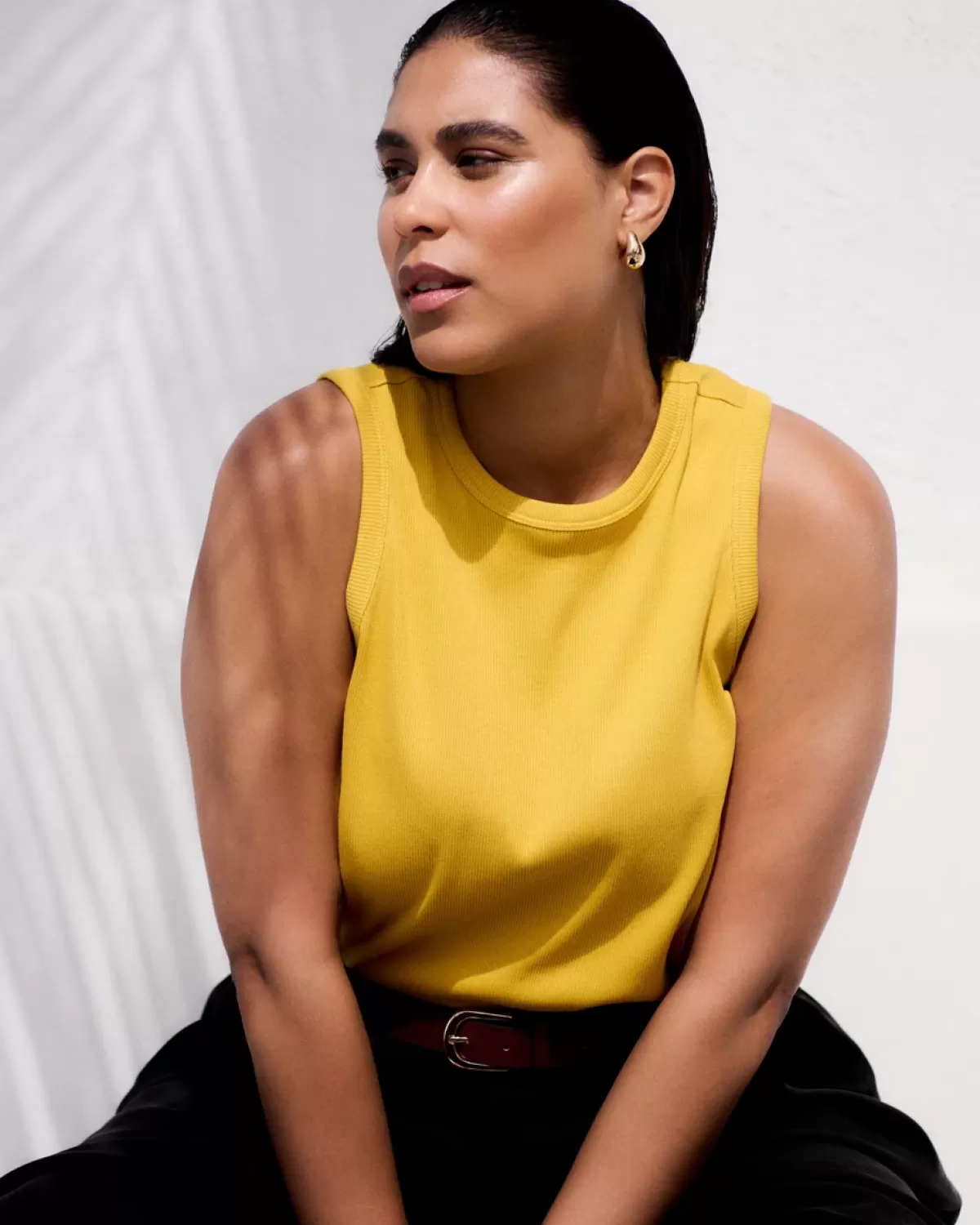 Cai High Neck Ribbed Tank>Universal Standard Store