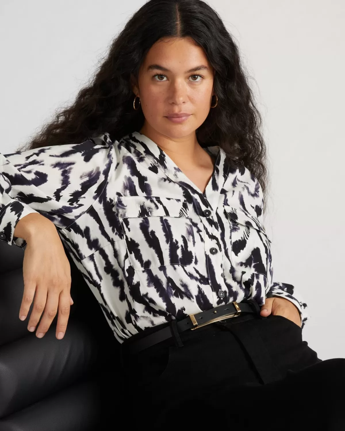 Cooling Stretch Cupro Button-Down Blouse>Universal Standard Best
