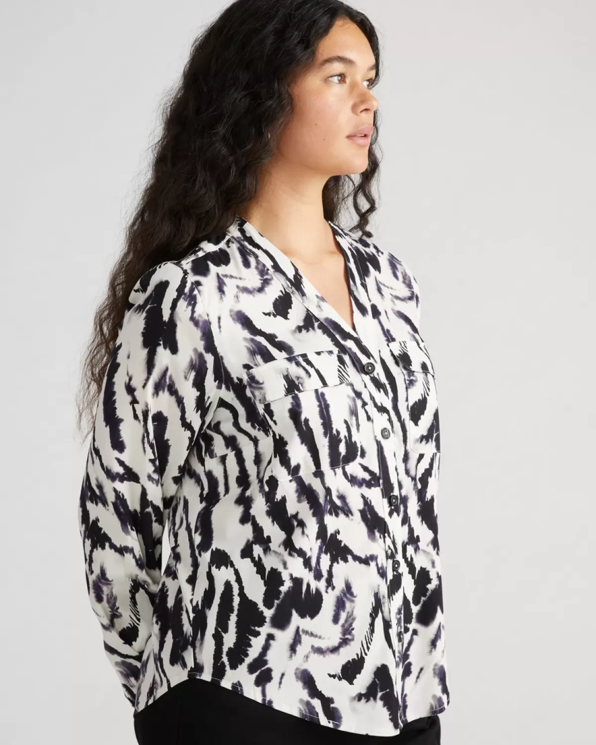 Cooling Stretch Cupro Button-Down Blouse>Universal Standard Best