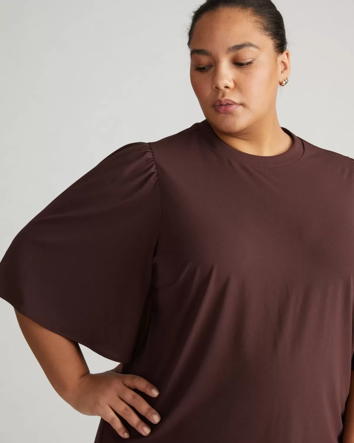 Crepe Jersey Capelet Blouse>Universal Standard Hot