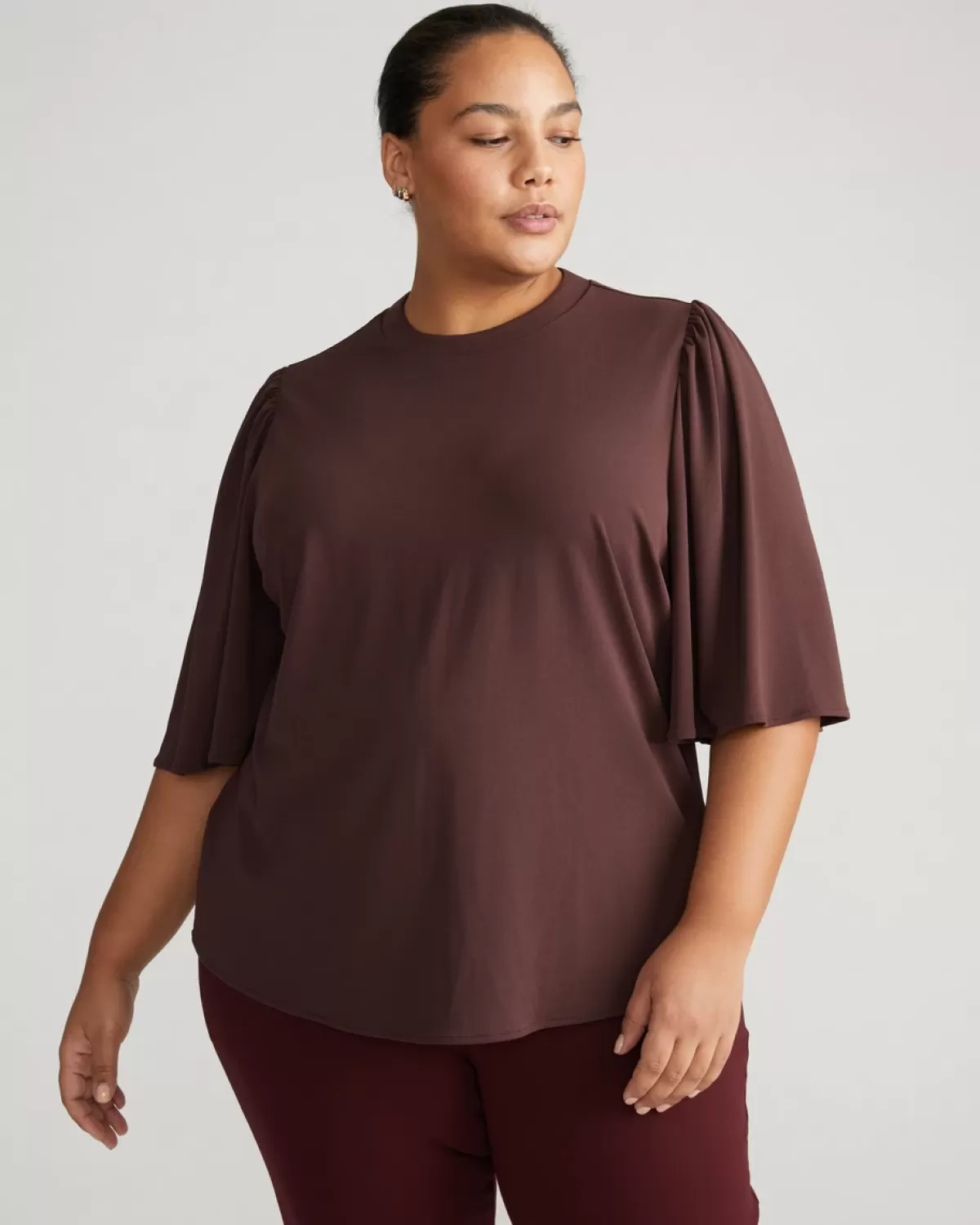 Crepe Jersey Capelet Blouse>Universal Standard Hot