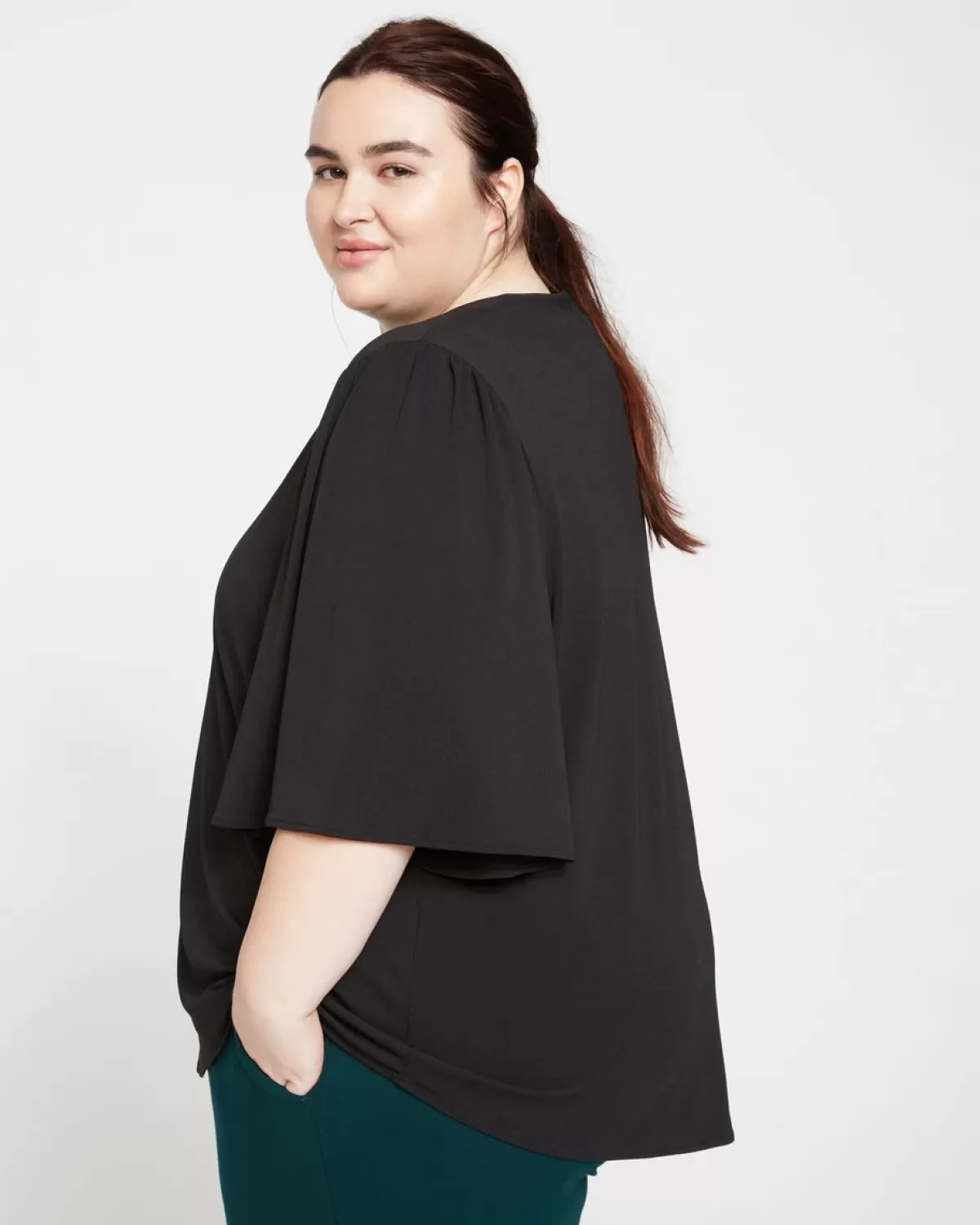 Crepe Jersey Capelet Blouse>Universal Standard Discount