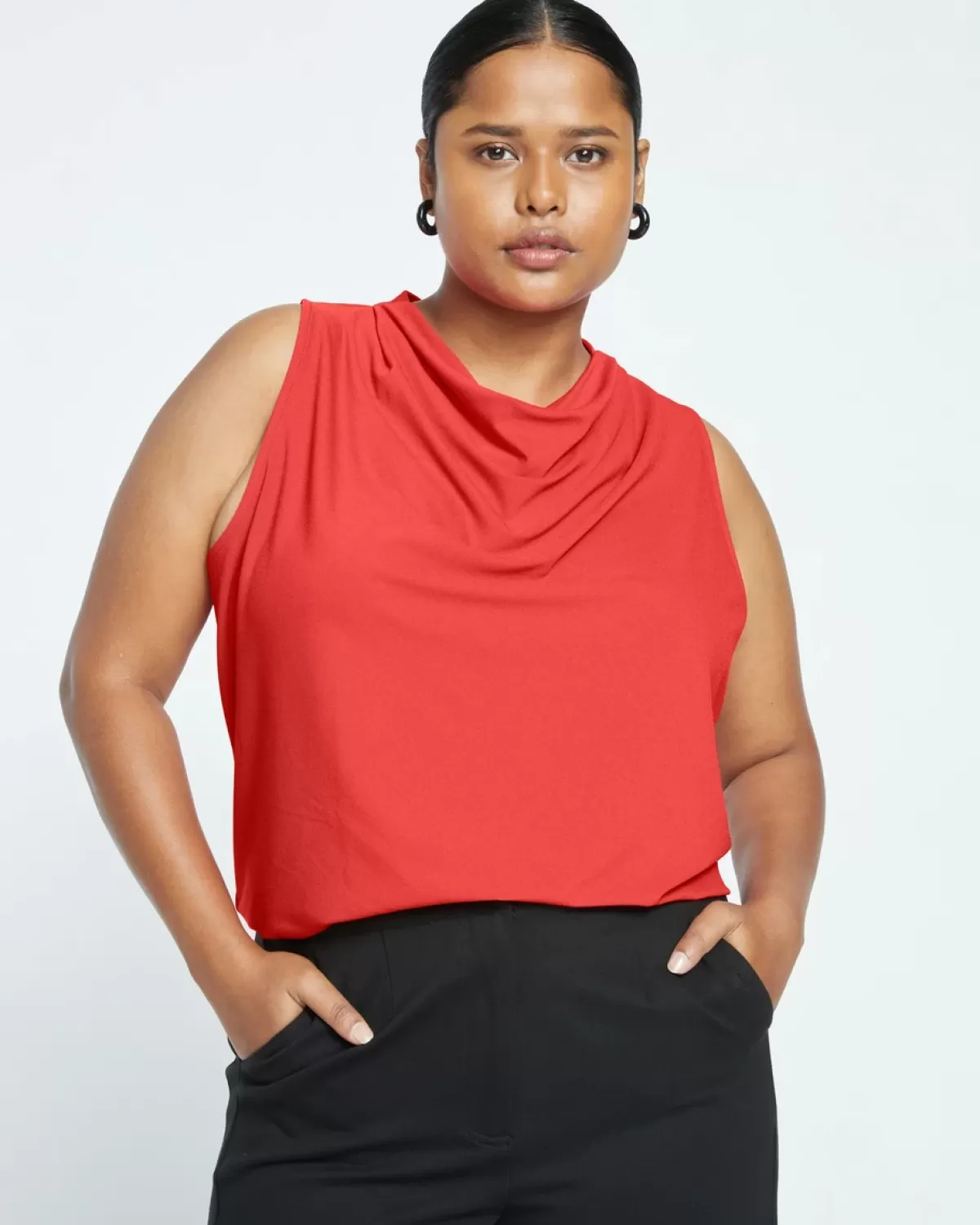 Crepe Jersey Cowl Tank Blouse>Universal Standard Clearance