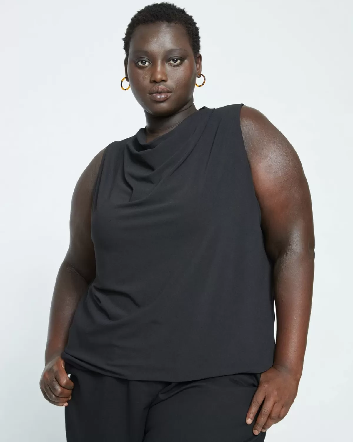 Crepe Jersey Cowl Tank Blouse>Universal Standard New