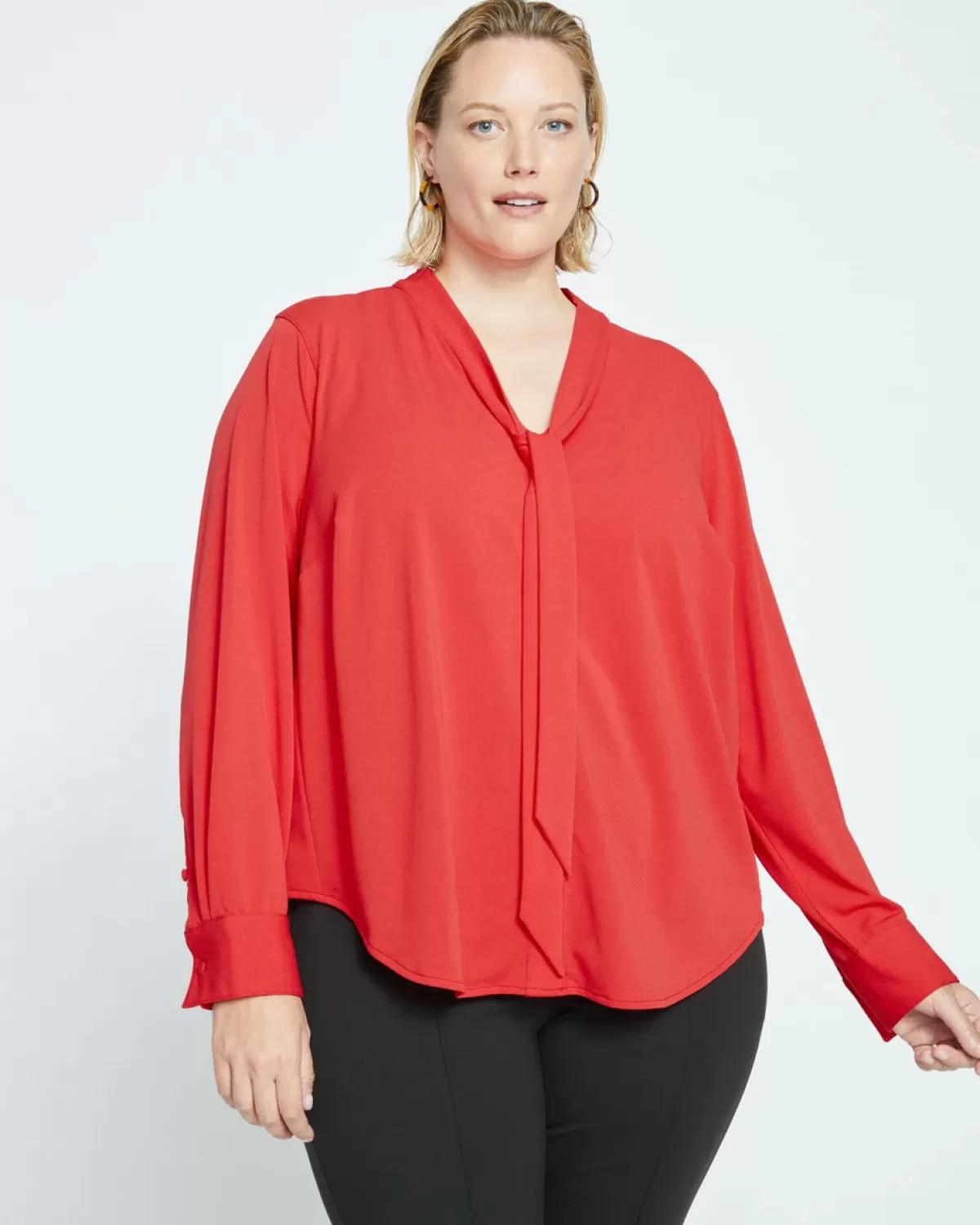 Crepe Jersey Long Sleeve Tess Blouse>Universal Standard Clearance