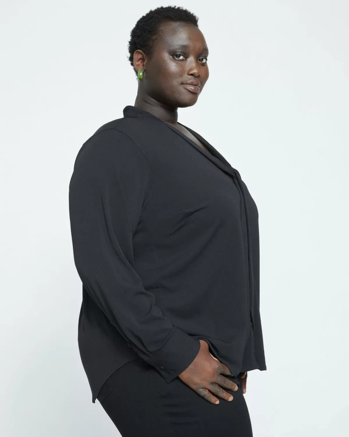 Crepe Jersey Long Sleeve Tess Blouse>Universal Standard Online