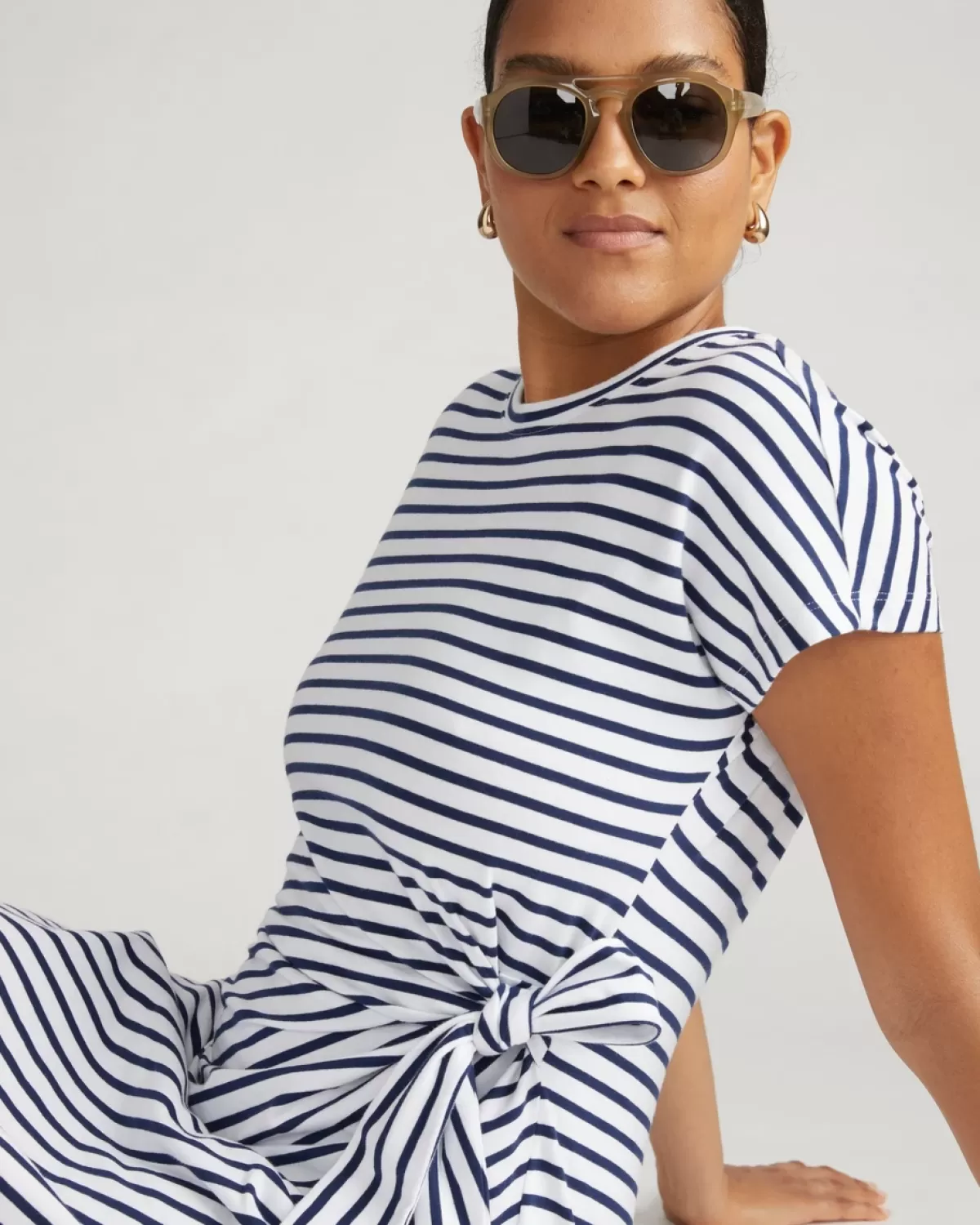 Crescent Breton Stripe Knot Dress>Universal Standard Flash Sale
