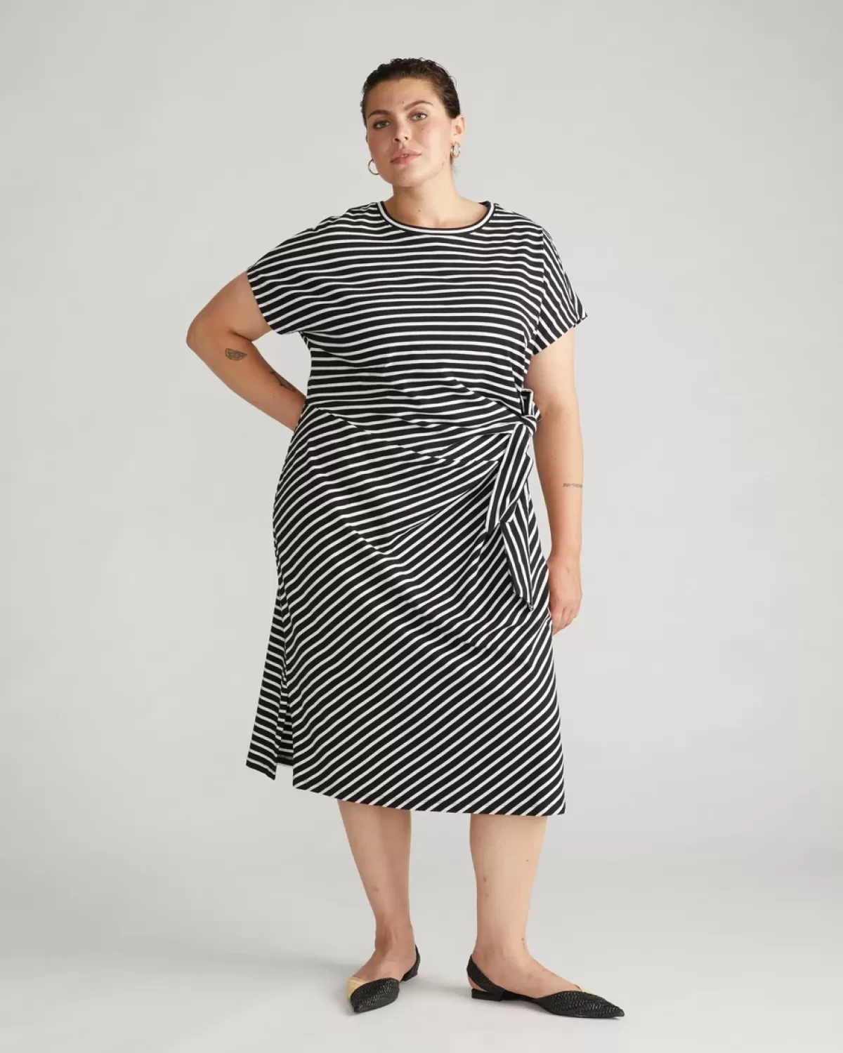 Crescent Breton Stripe Knot Dress>Universal Standard Fashion
