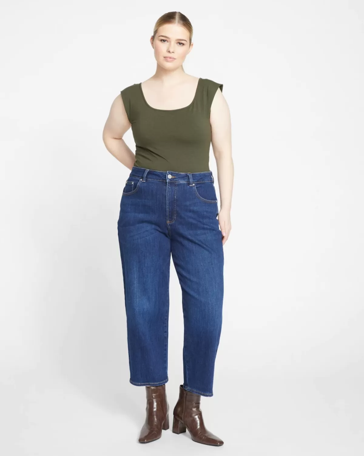 Donna High Rise Curve Straight Leg Jeans 27 Inch>Universal Standard Hot