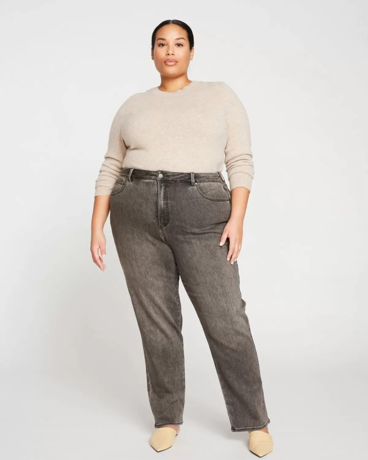 Donna High Rise Curve Straight Leg Jeans 32 Inch>Universal Standard Flash Sale