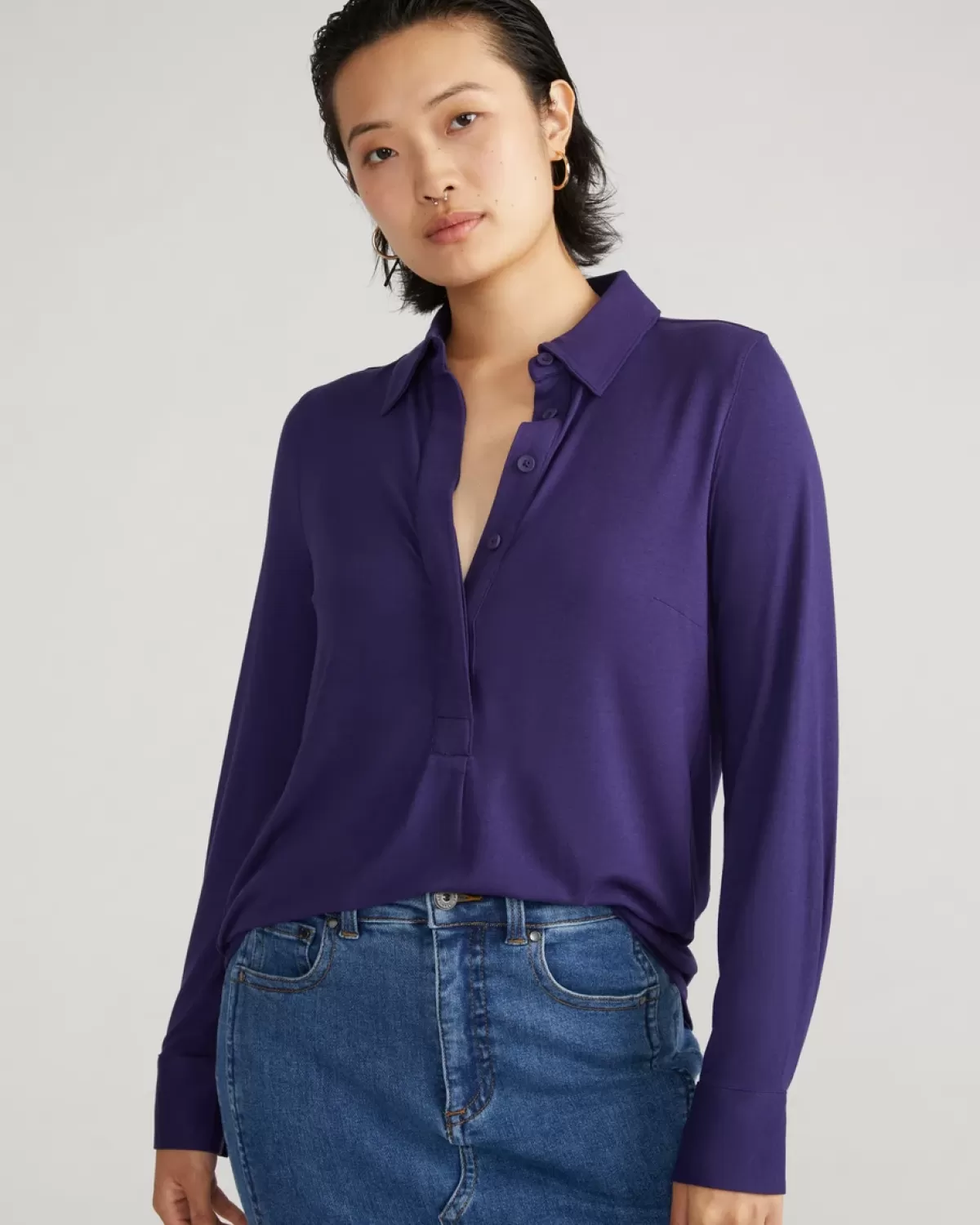 Elbe Popover Liquid Jersey Shirt Classic Fit>Universal Standard Hot