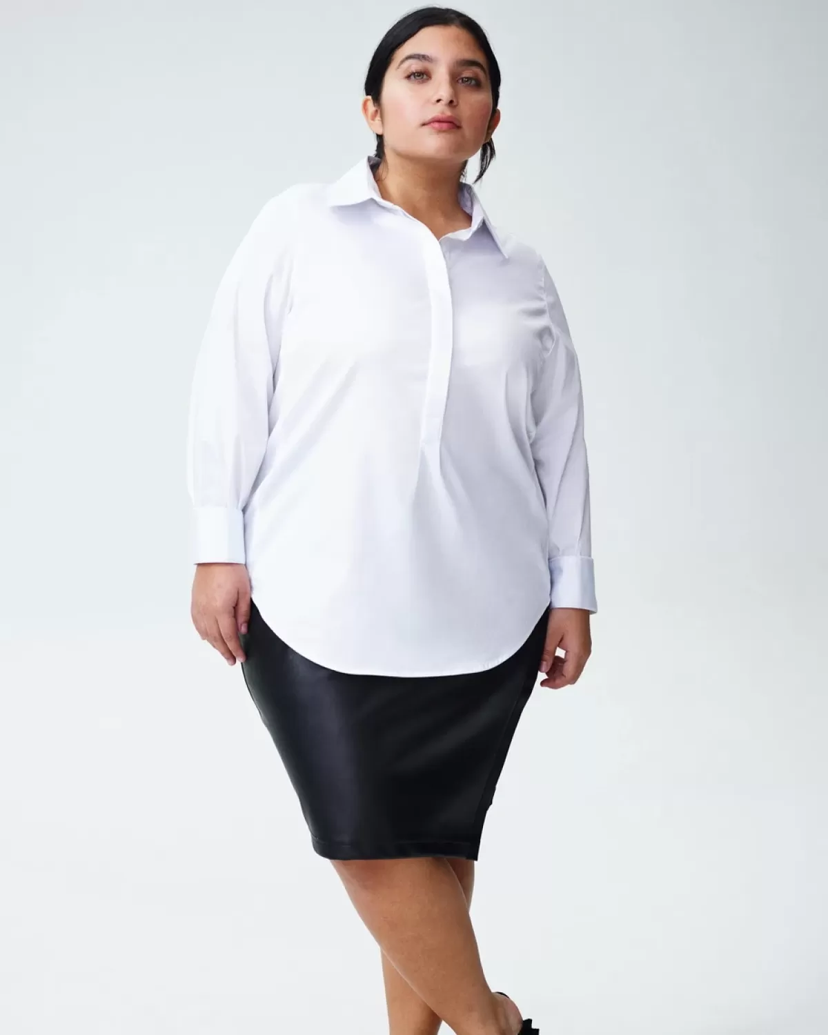Elbe Popover Stretch Poplin Shirt Petite Fit>Universal Standard Clearance