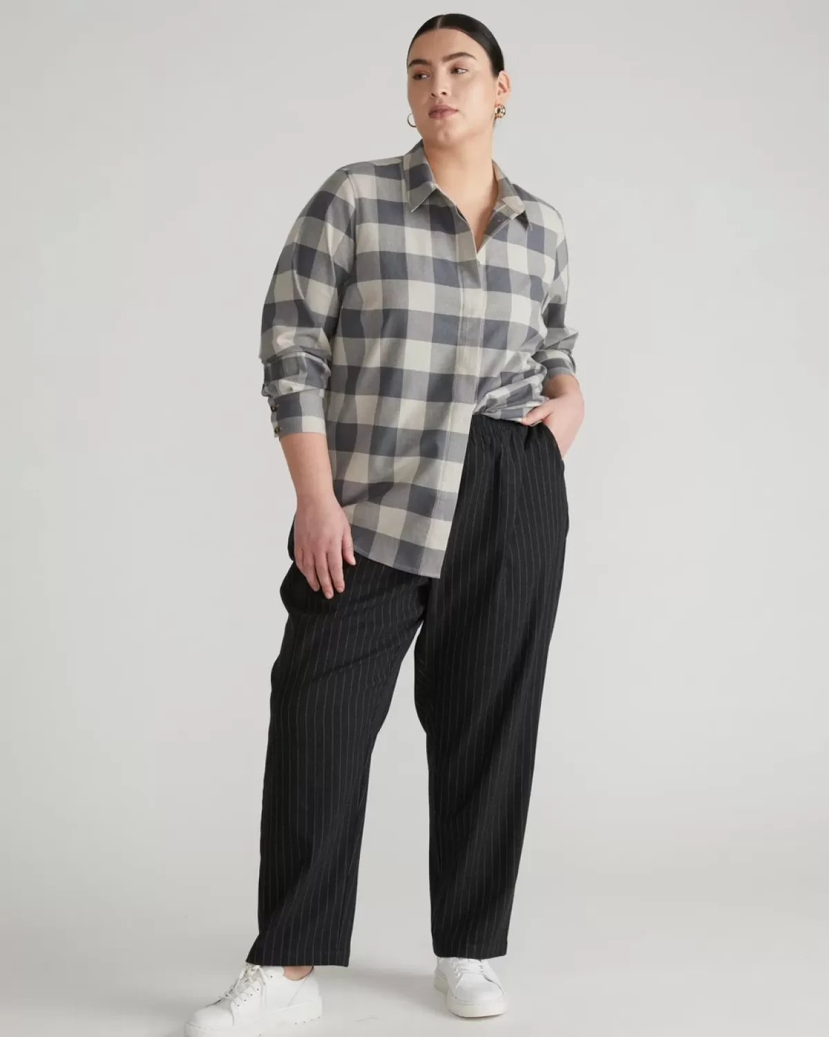 Elbe Stretch Cotton Flannel Shirt Classic Fit>Universal Standard Shop