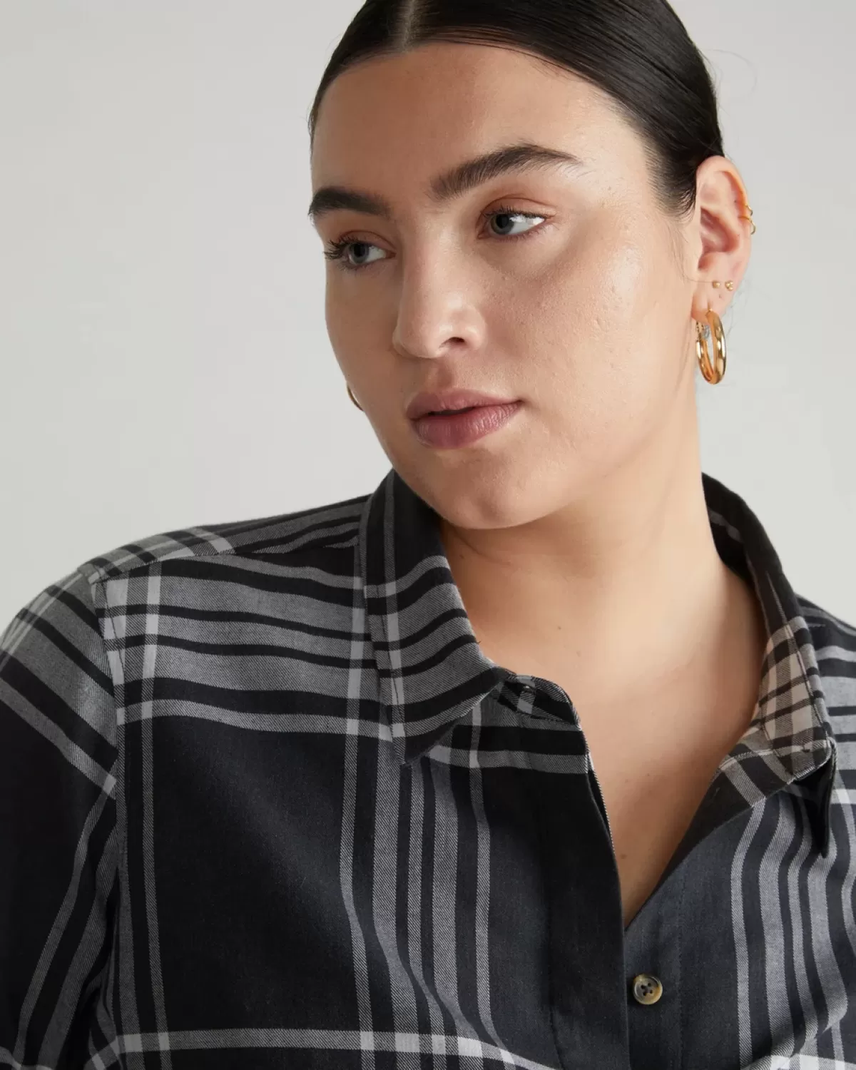 Elbe Stretch Cotton Flannel Shirt Classic Fit>Universal Standard New