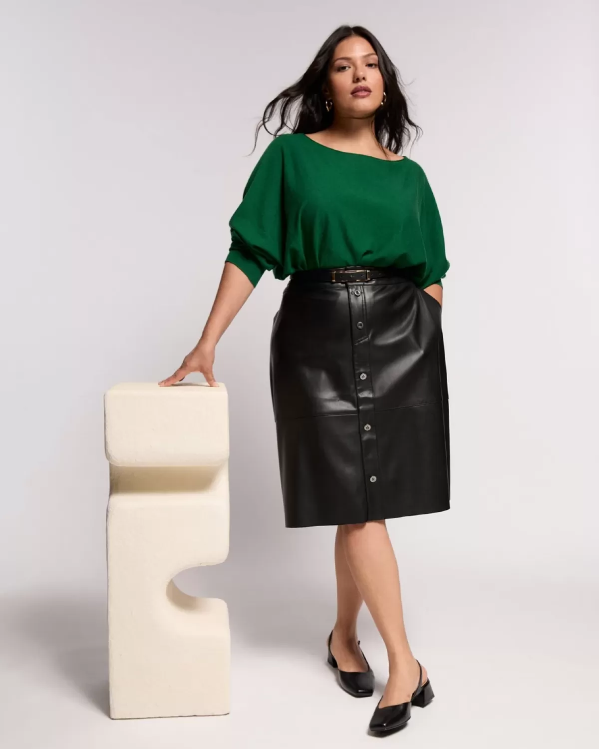 Ericka Faux Leather Button Skirt>Universal Standard Flash Sale