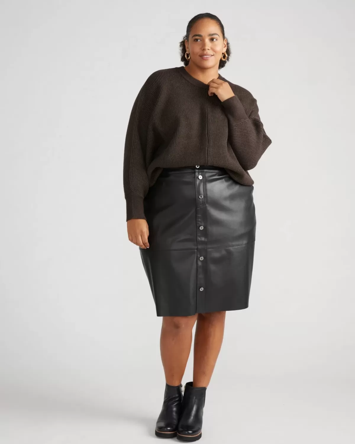 Ericka Faux Leather Button Skirt>Universal Standard Flash Sale