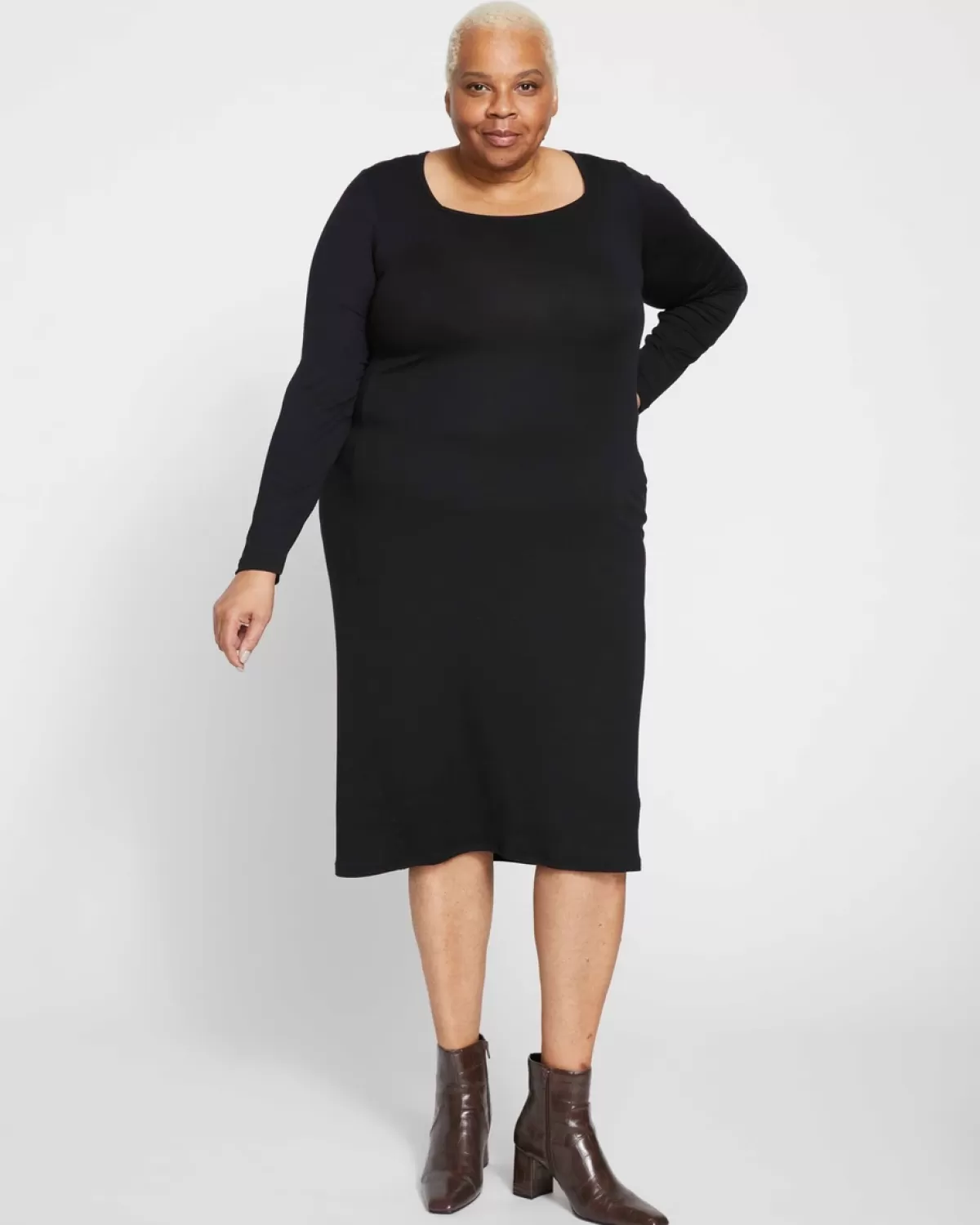 Foundation Long Sleeve Square Neck Dress>Universal Standard Cheap