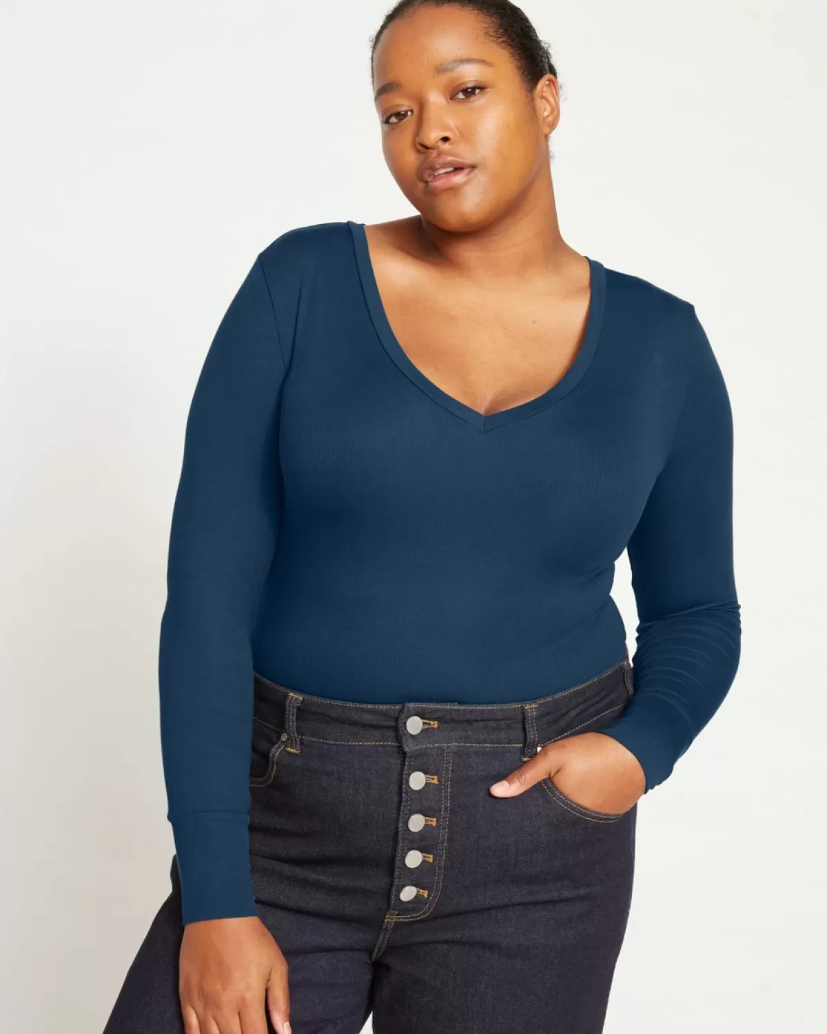 Foundation Long Sleeve V-Neck Tee>Universal Standard Best Sale