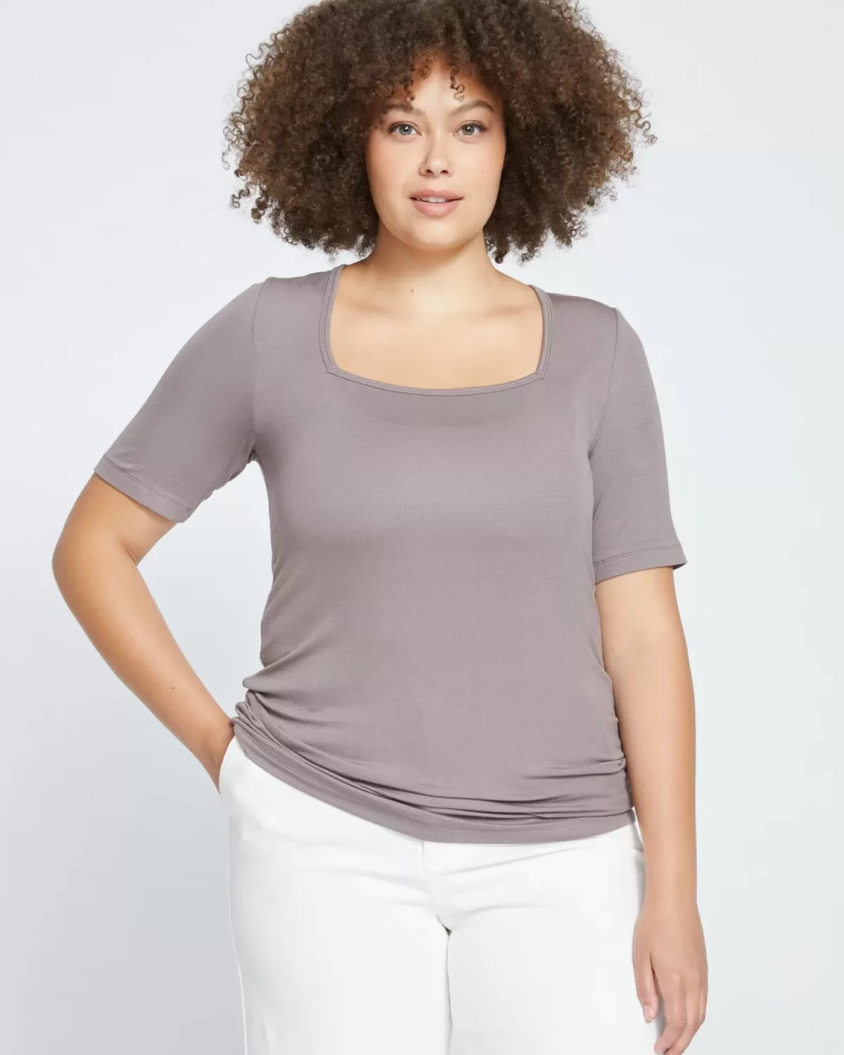 Foundation Short Sleeve Square Neck Tee>Universal Standard Sale