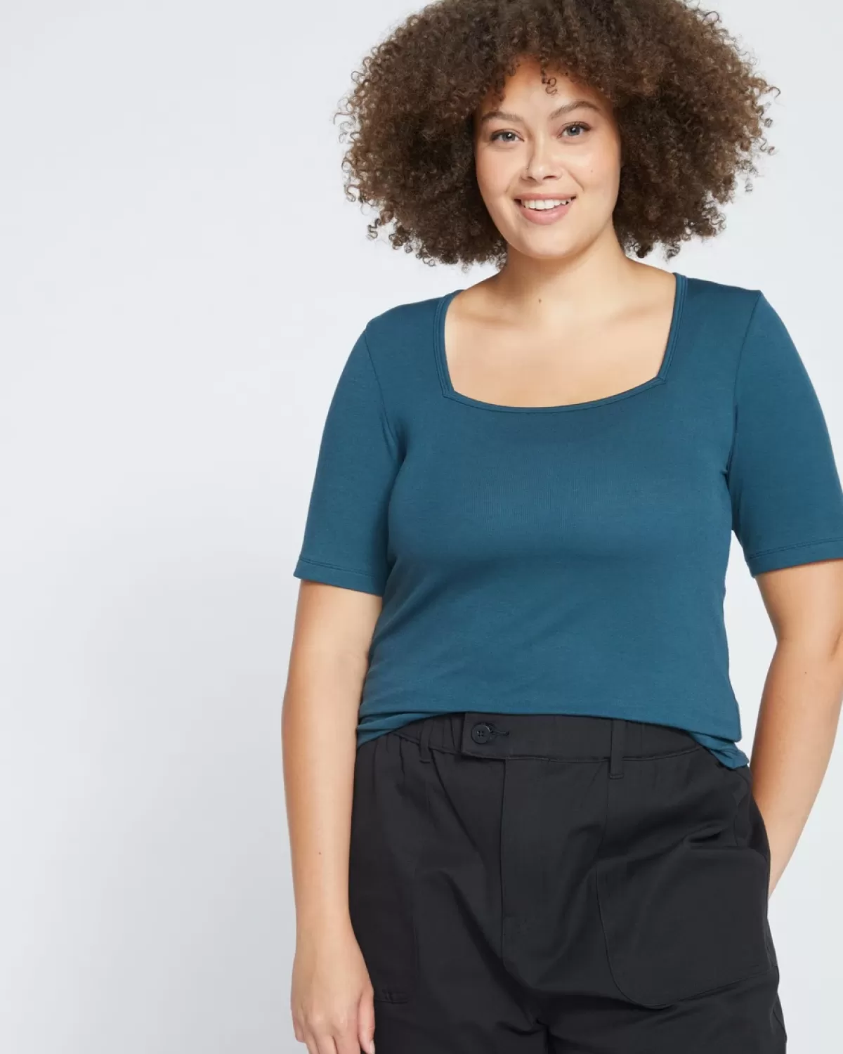 Foundation Short Sleeve Square Neck Tee>Universal Standard Best Sale