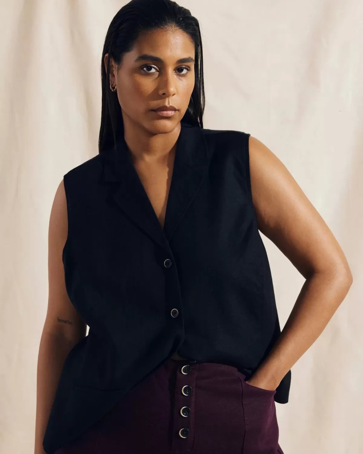 Hanover Linen Vest>Universal Standard Shop