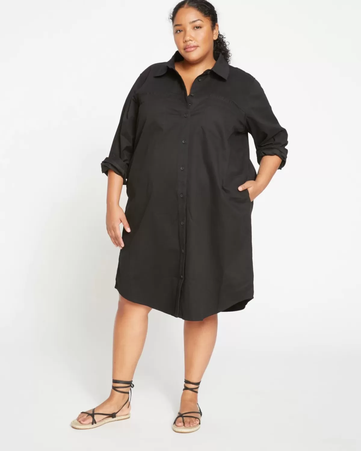 Kelly Stretch Cotton Twill Shirtdress>Universal Standard Shop
