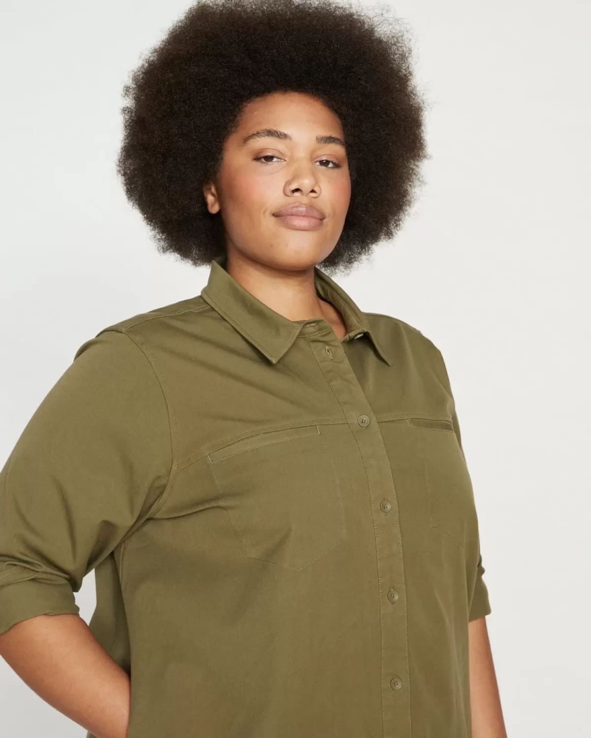 Kelly Stretch Cotton Twill Shirtdress>Universal Standard Cheap