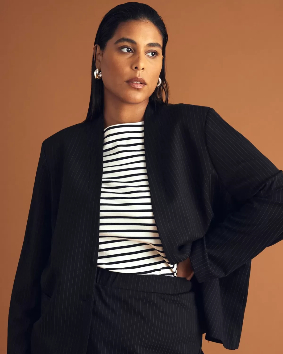 Lennox Collarless Ponte Blazer>Universal Standard New