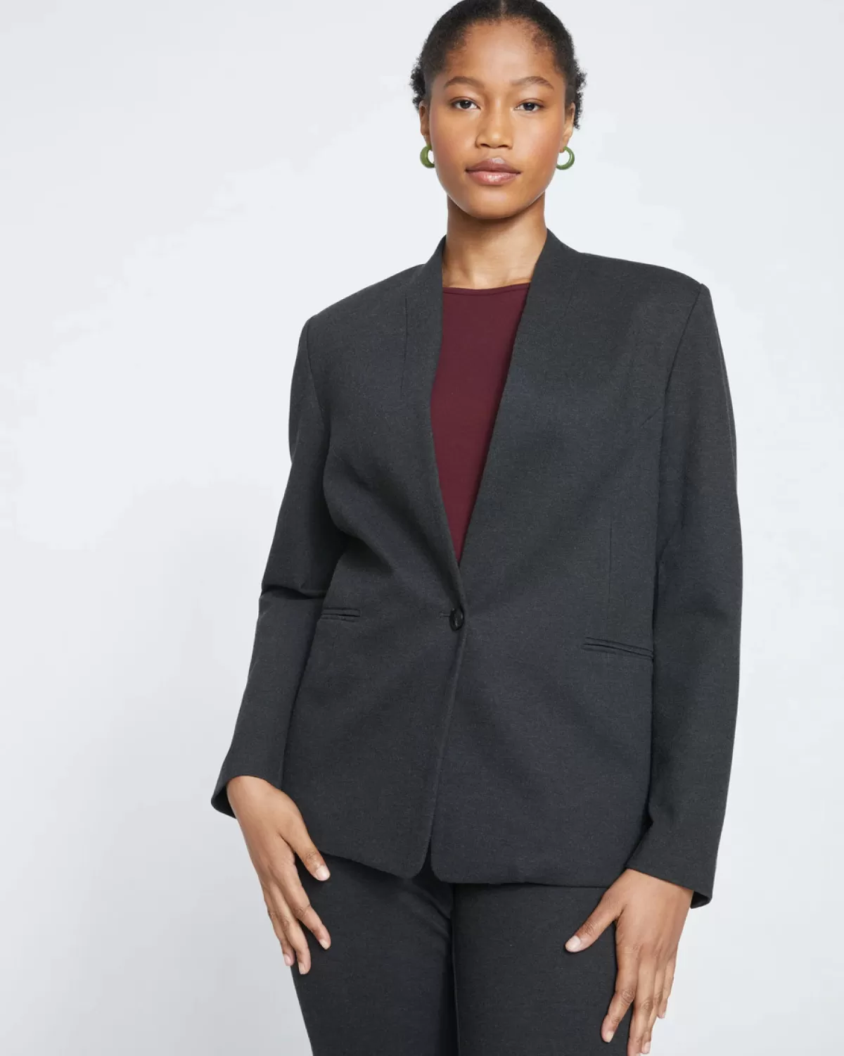 Lennox Collarless Ponte Blazer>Universal Standard Outlet