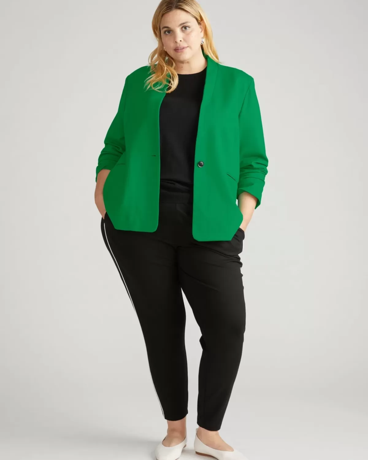 Lennox Collarless Ponte Blazer>Universal Standard Store