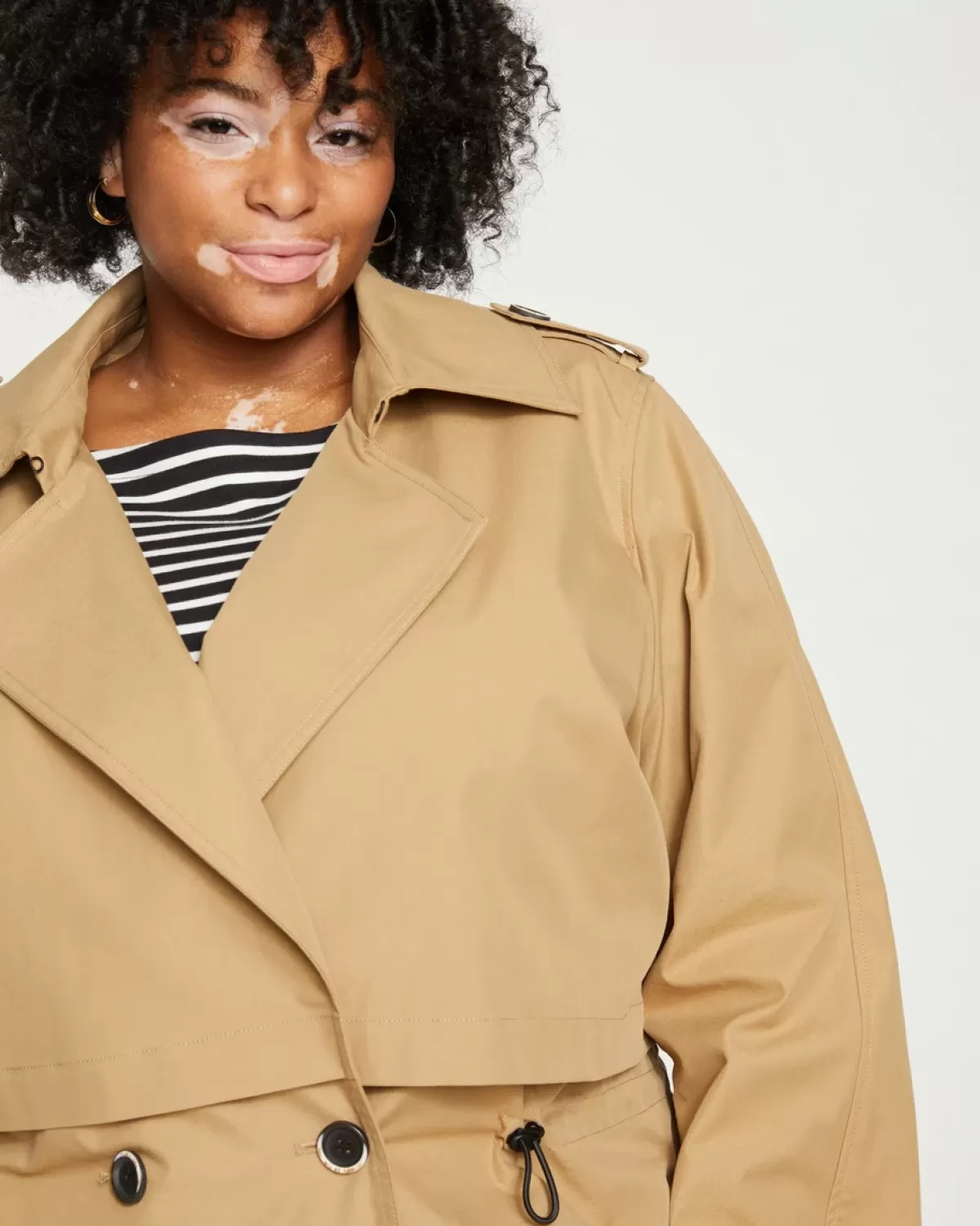 Leonard Cropped Trench Coat>Universal Standard Clearance