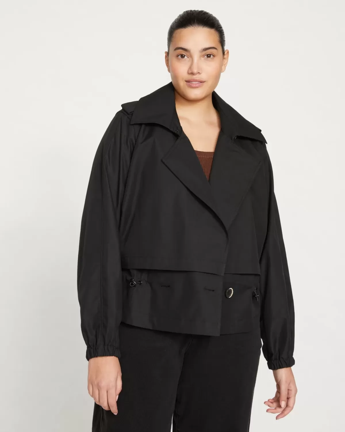Leonard Cropped Trench Coat>Universal Standard Store