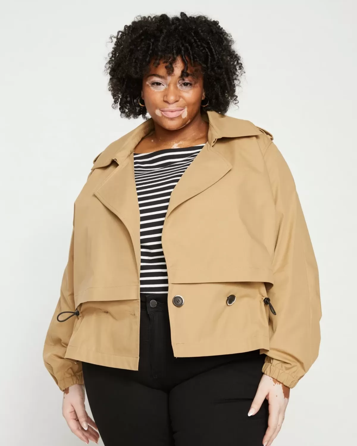 Leonard Cropped Trench Coat>Universal Standard Clearance