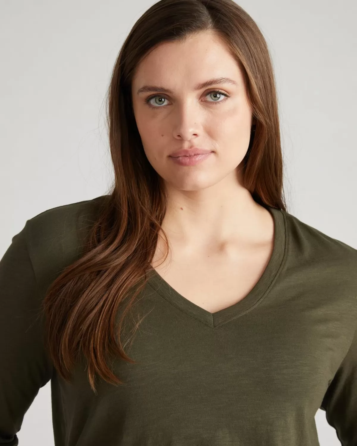 Light-As-Air Long Sleeve V Neck Tee>Universal Standard Cheap