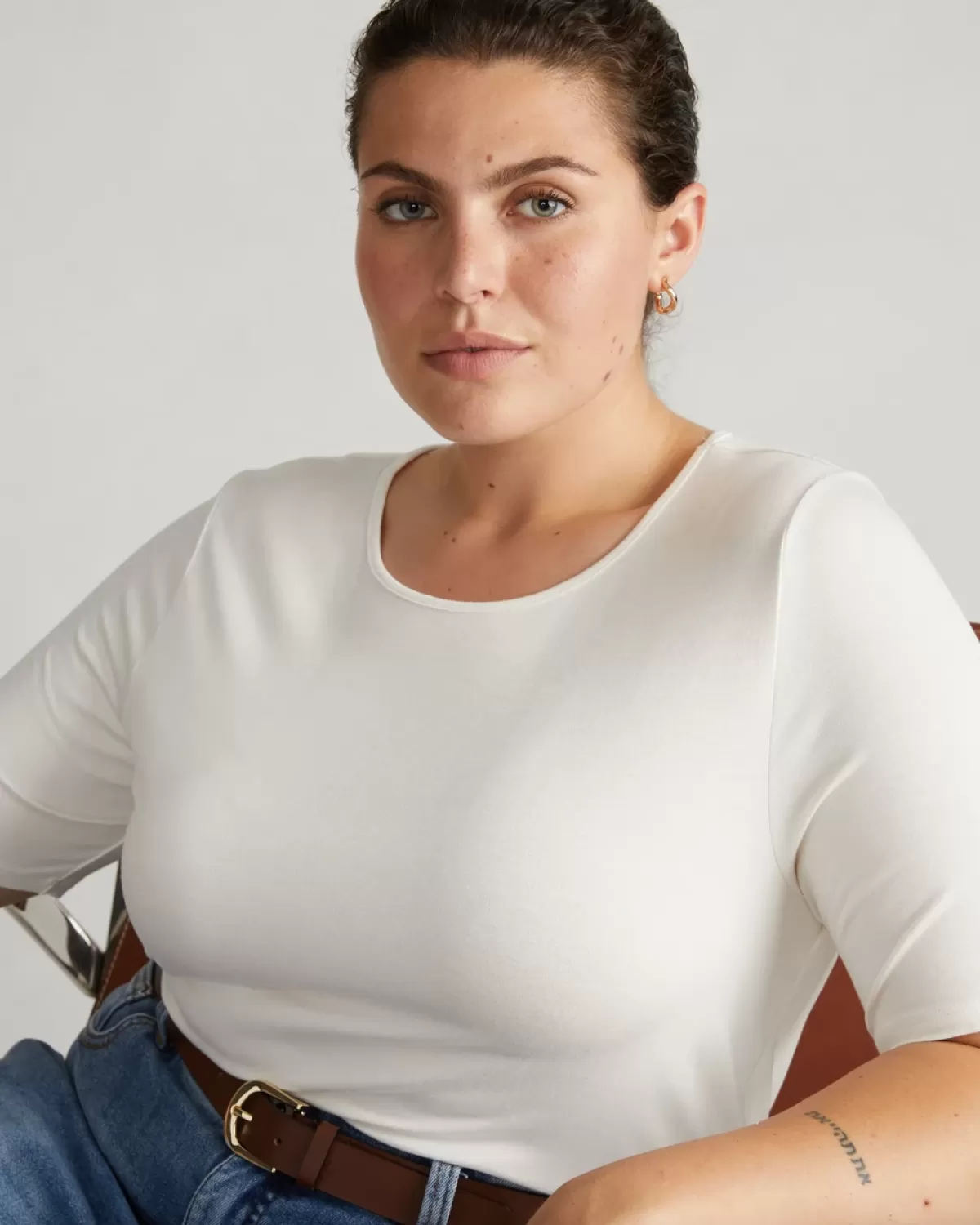 Lily Liquid Jersey Crew Neck Stovepipe Tee>Universal Standard Best