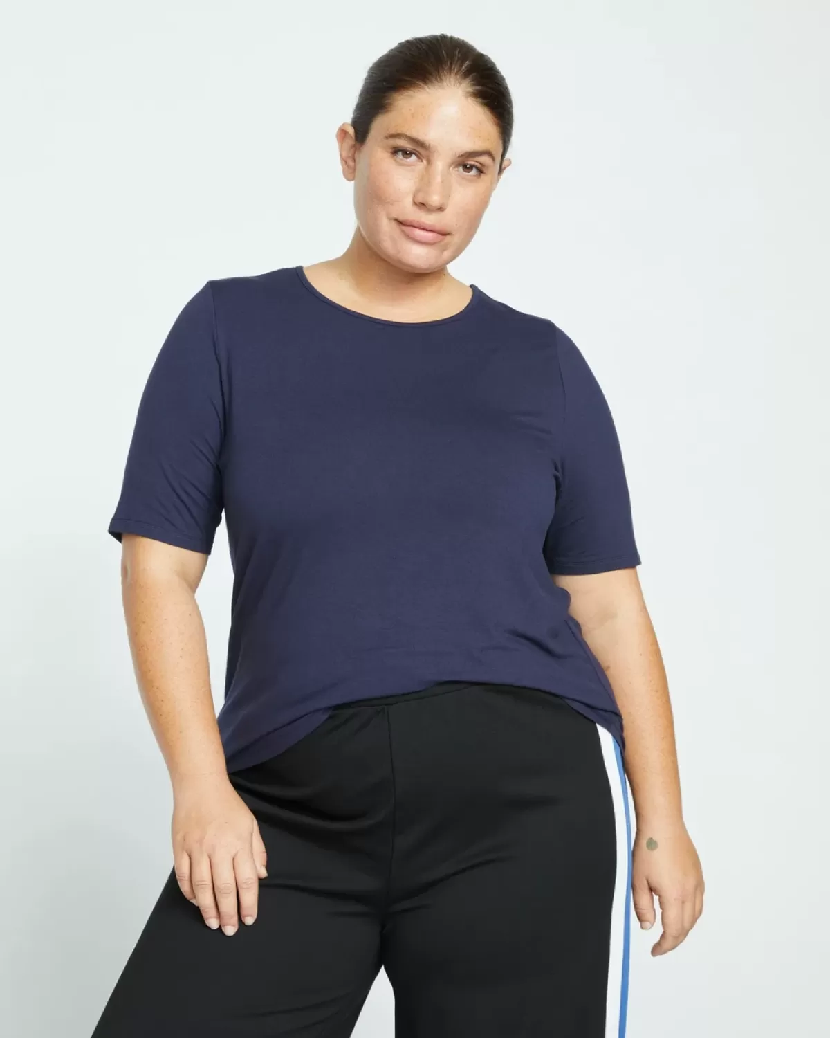 Lily Liquid Jersey Crew Neck Stovepipe Tee>Universal Standard Online