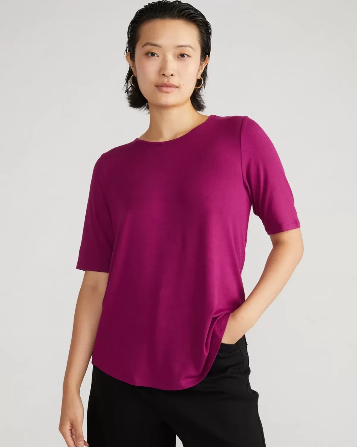 Lily Liquid Jersey Crew Neck Stovepipe Tee>Universal Standard Sale