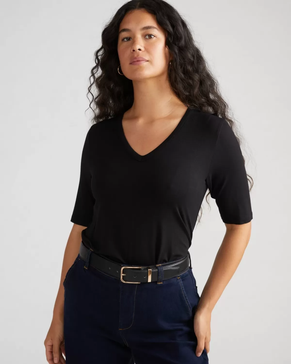 Lily Liquid Jersey V-Neck Stovepipe Tee>Universal Standard Best