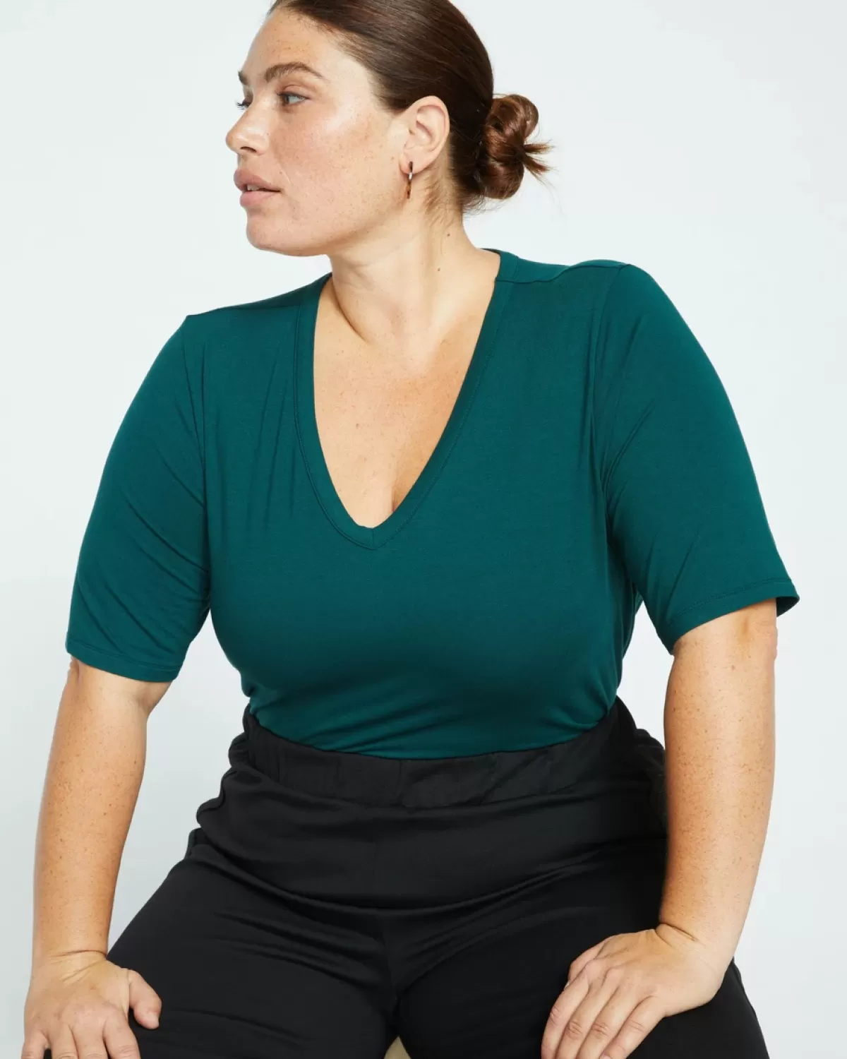 Lily Liquid Jersey V-Neck Stovepipe Tee>Universal Standard Discount