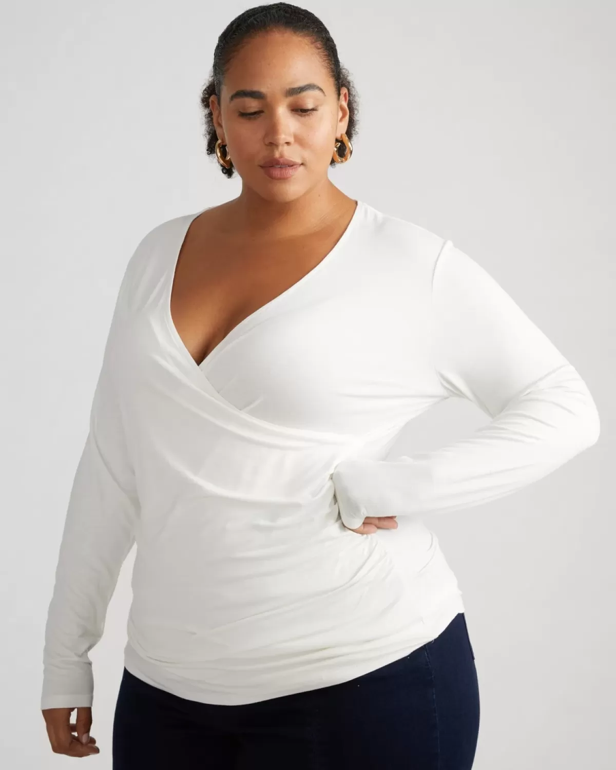 Liquid Jersey Two-Way Long Sleeve Cross Top>Universal Standard Discount