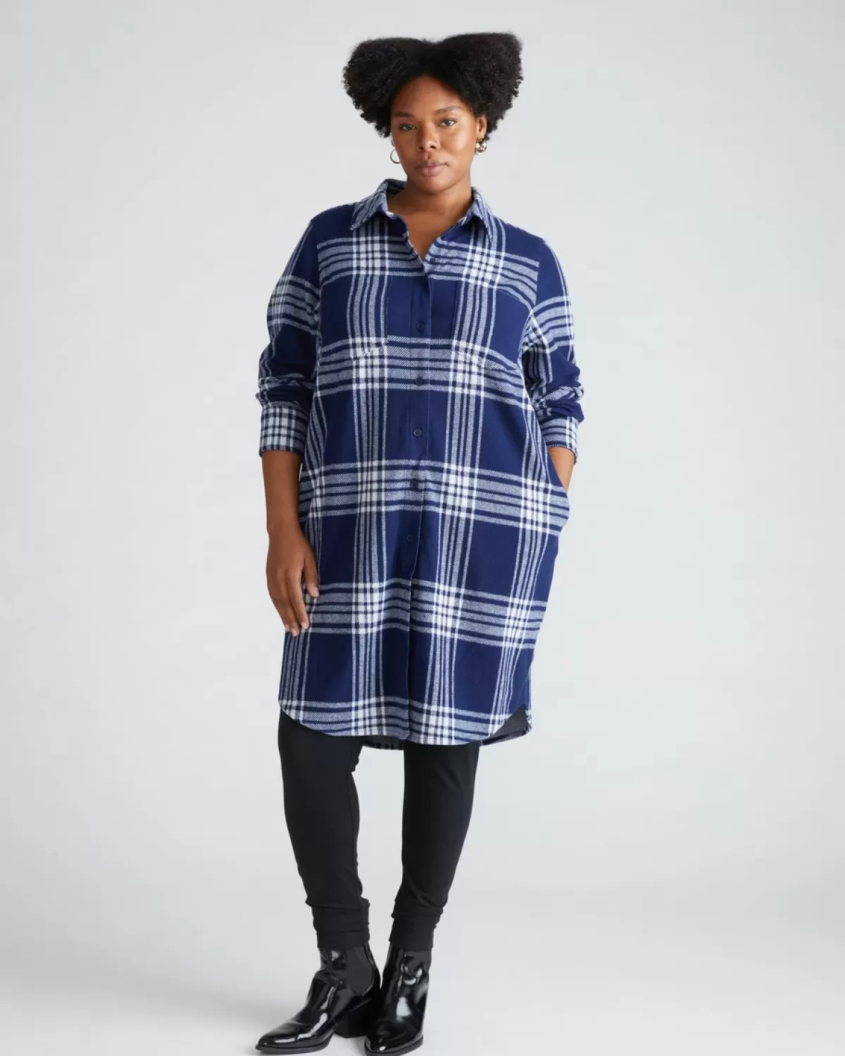 Maine Stretch Flannel Shirtdress>Universal Standard Shop