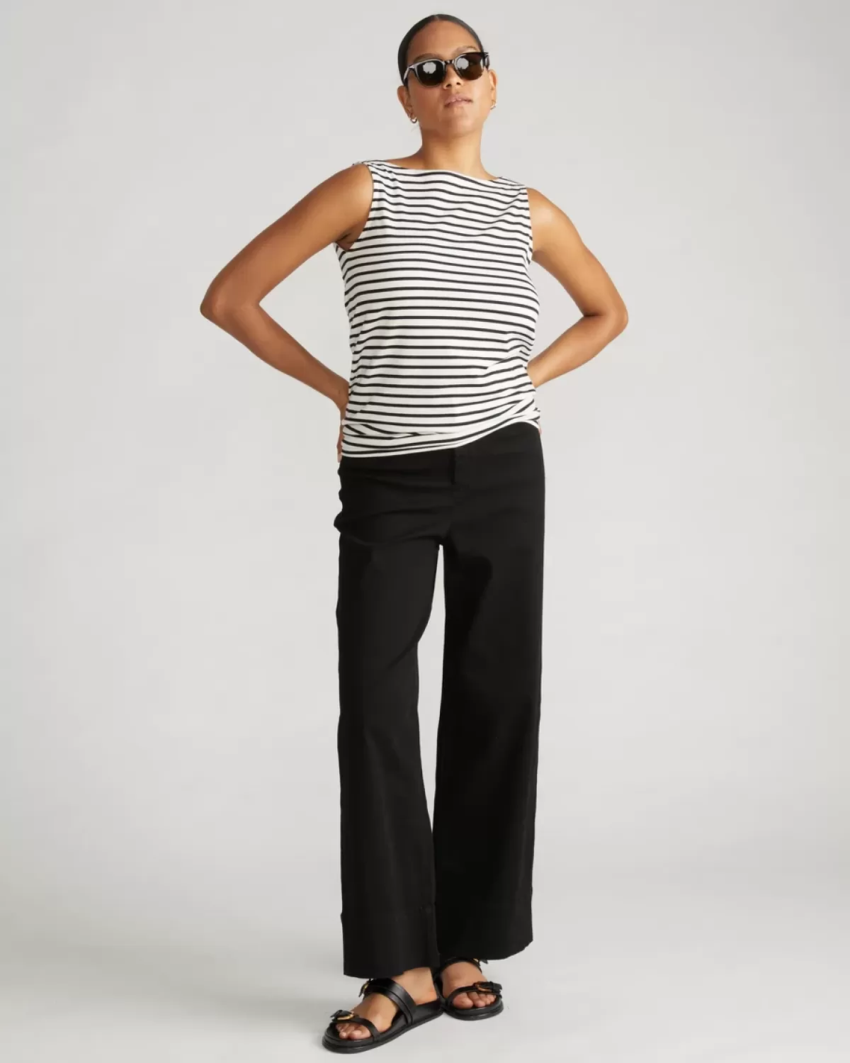 Noyack Breton Stripe Boatneck Tank>Universal Standard Fashion